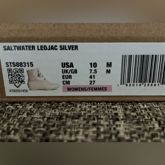 NIB SPERRY Saltwater Metallic Leopard Jacquard Duck Boot Sz: 10 - Picture 8 of 8